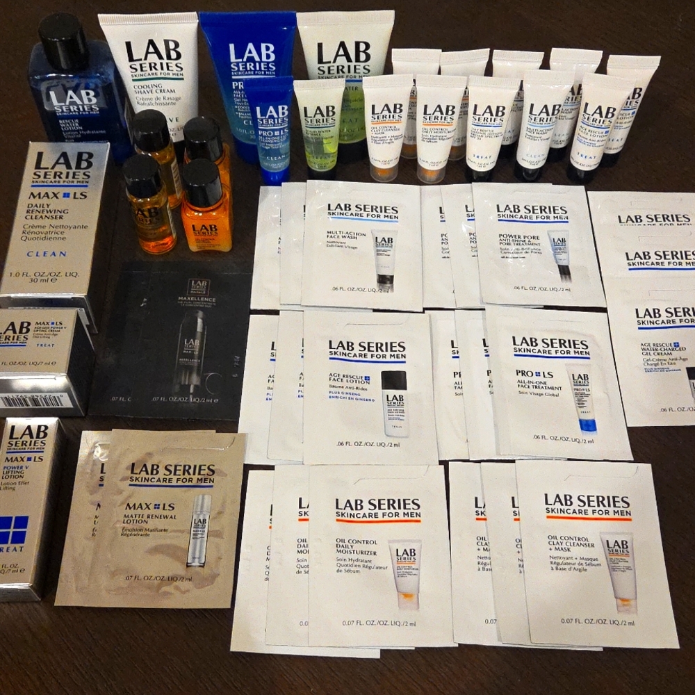 Lab Series Skincare for Men Travel Sample Bundle Set of 48 items